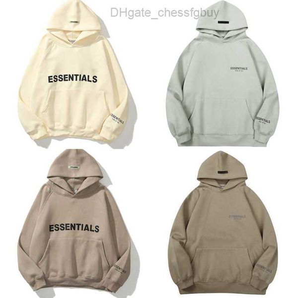 

luxury ess sweatshirts men's jackets essentials hoodies men women chest letter pullover hoodie hooded hip hop sweater casual sweatshir, Black