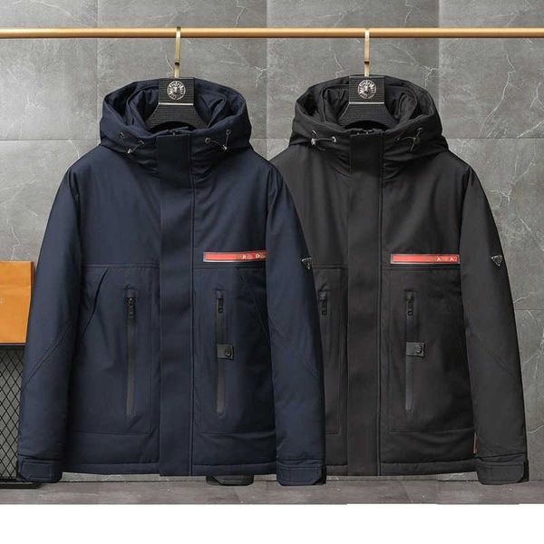 

winter warm down jacket mens womens hoodie designer down jackets high version fashion triangle parka coat outdoor sportswear, Black