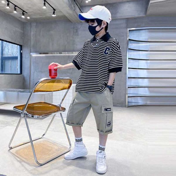 

clothing sets 2pcs set for age 4-14 years teen boys korea clothing sets new kids summer short sleeve t-shirt pants active casual boys suits, White