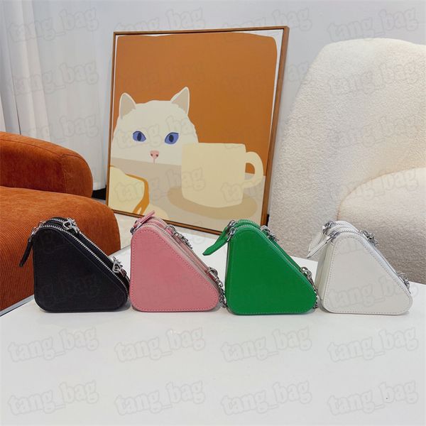 

designer women 2pcs set mini triangle chain bags coin purses crossbody lady wallet handbag, Red;black