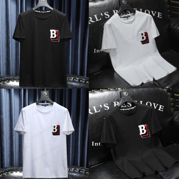 

designers shirt spring and summer new sweatshirts high-grade cotton printed short-sleeved round neck panel t-shirt size m-l-xl--xxxl colo, Black;brown