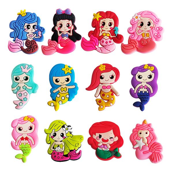 

anime charmswholesale childhood memories fairy mermaid princess funny gift cartoon charms shoe accessories pvc decoration buckle soft rubber, Blue