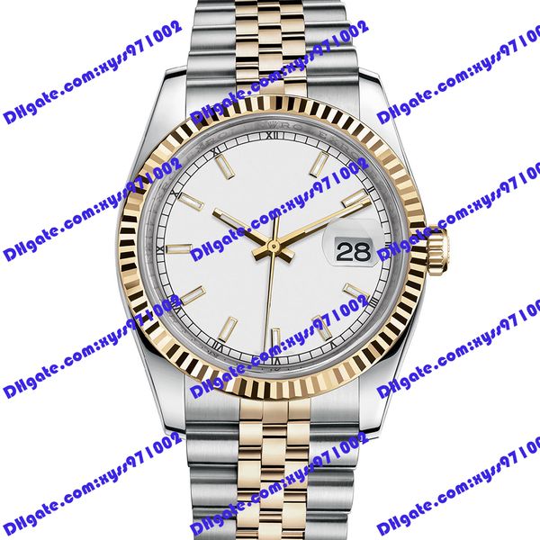 

highquality men's watch 2813 automatic machinery women's watch 116233 36mm white dial gold stainless steel strap sapphire glass wr, Slivery;brown