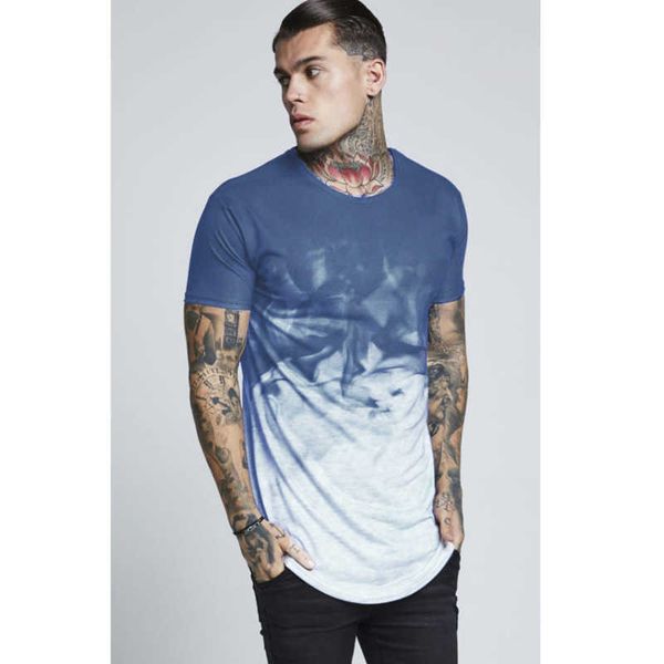 

designer man the latest silk siksilk t shirt black white spot long style hip hop t -shirt shirts men longline tees, White;black