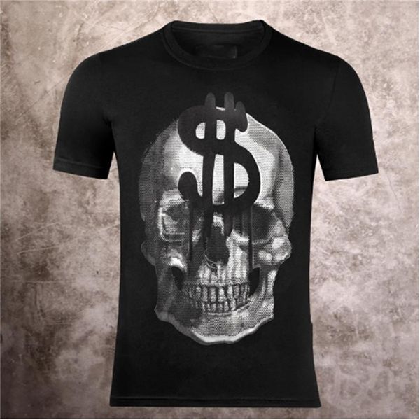 

2023 latest mens and womens designer T-shirt fashion casual hot diamond process skull high-end printed round neck Pullover short sleeve P0202 S-3XL, 11