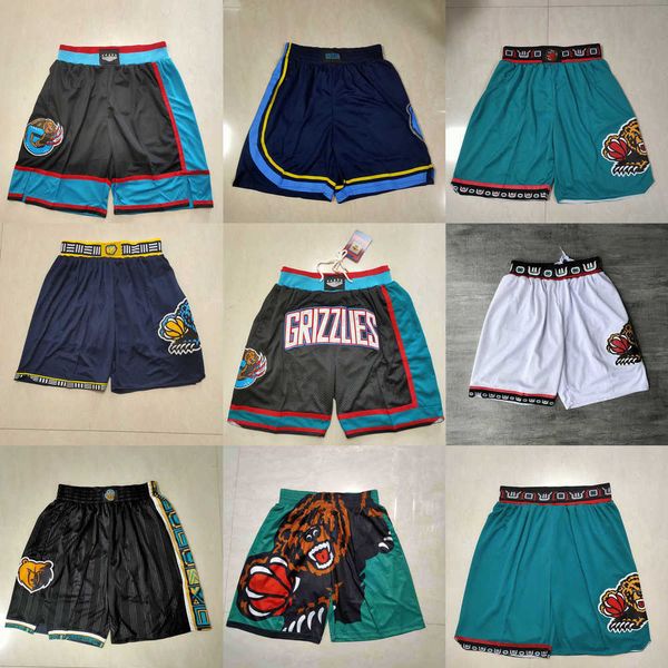 

memphis''grizzlies''men throwback basketball shorts pocket, Black