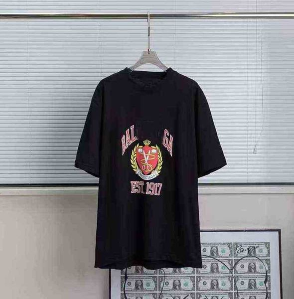 

designer luxury summer classic back letter printed t shirt mens and womens couple loose cotton tee various styles oversized antique 23aa, White;black
