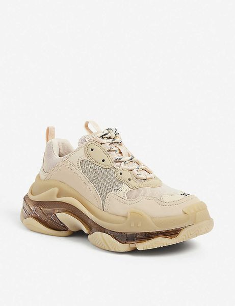 

designer dress shoes men and women's luxury triple s leather and mesh sneakers trainers eu35-44 with box casual, Black