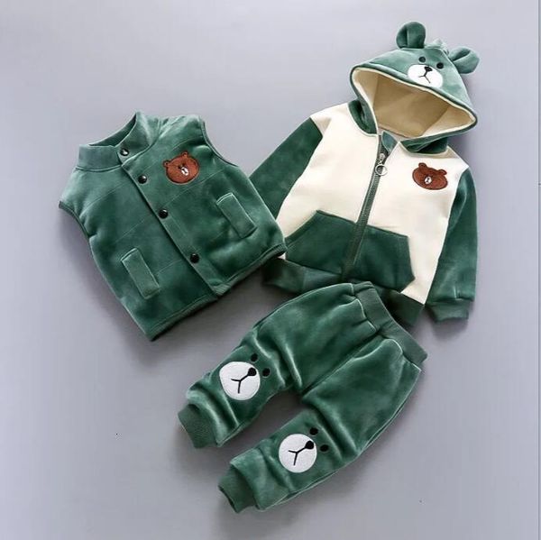 

clothing sets children christmas set autumn winter fashion hoodeds ves pants3pcs kidsoutfits 1 4 little boys girls tracksuit 230107, White