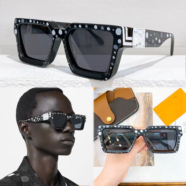 

hand-painted dots frame sunglasses men women square vintage classic fashion avant-garde style z1910 painted glasses anti-ultraviolet designe, White;black
