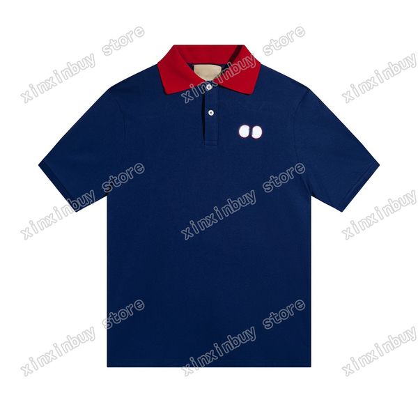 

xinxinbuy men designer tee t shirt 23ss paris embroidery chest letters short sleeve cotton women black blue apricot xs-l, Black;brown