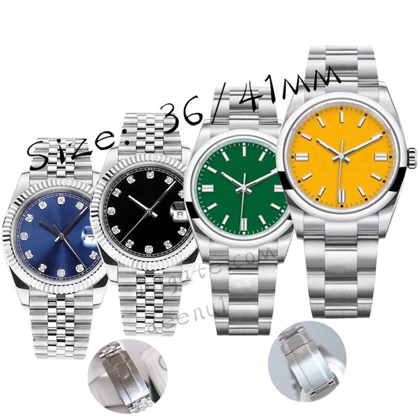 

watch men's automatic classic professional designer 36/41mm 904l mechanical all stainless steel strap luminous swimming sapphire watche, Slivery;golden