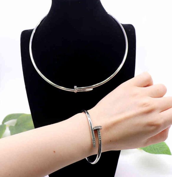 

kajia just nails series bracelet collar classic diamond inlaid lovers 18k gold plated necklace1109899, Silver