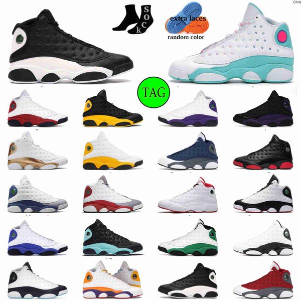 

brand basketball shoes j13 men basketball shoes 13s french blue del sol obsidian hyper royal chicago bred starfish cap and gown 13 trainers, Black;white
