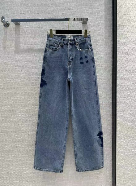 

milan runway jeans 2023 new spring summer fashion designer pants brand same style luxury women's clothing 0109-3, Blue