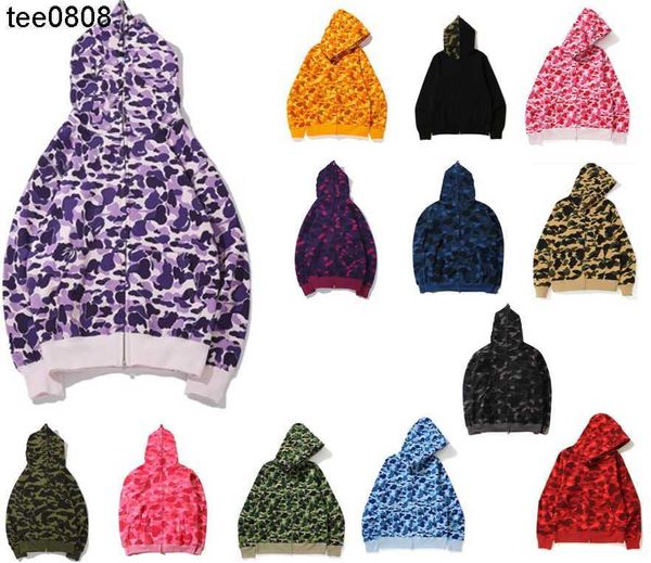 

mens hoodies sweatshirts women and designer man hooded jacket camouflage sharkk face spring autumn winter cotton multicolor m-xxxl, Black