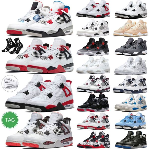 

2022 university blue jumpman 4 4s shoes midnight navy white oreo military black guava ice sail noir metallic purple black cat bred sport sho