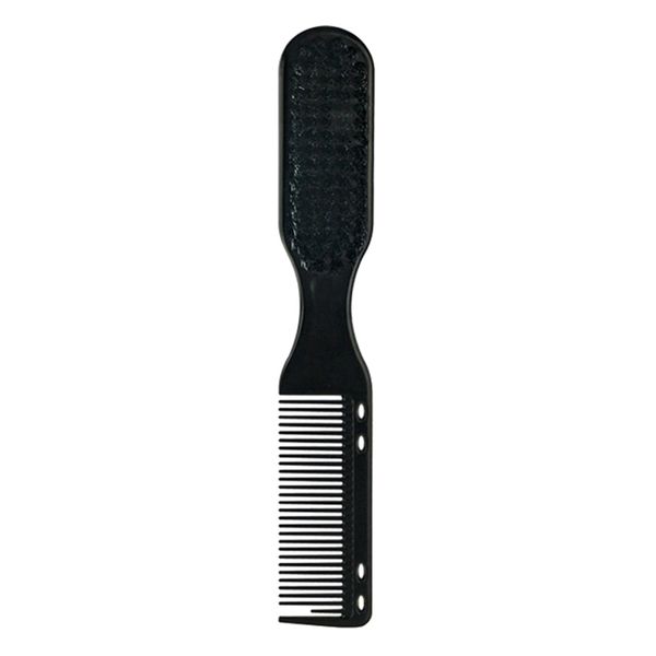 

double-sided comb brush black small beard styling brush professional shave beard brush barber vintage carving cleaning brush, Silver