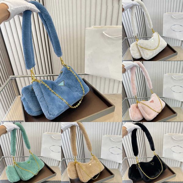

pbag triangle totes 2 in 1 hobo tote bag with coin purse crossbody bags plush womens designer bag purse handbag chain pouch shoulder bags ca