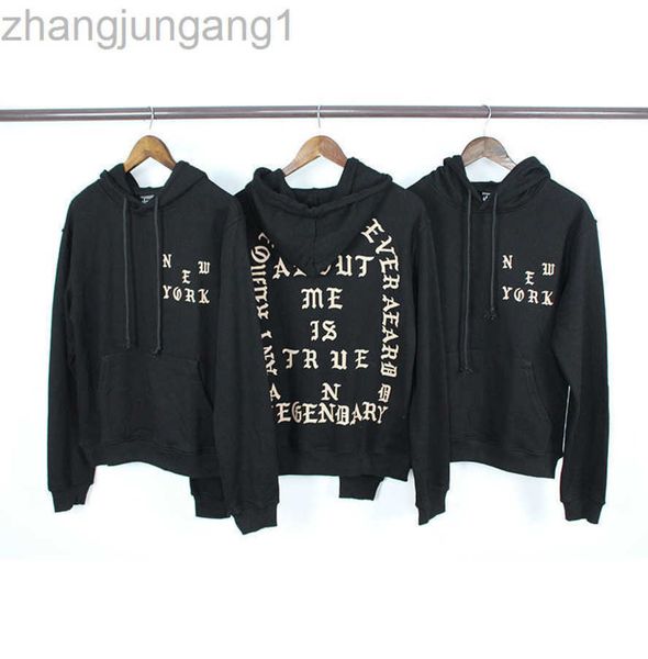 

designer kanyes sweater york limited pablo black gold hoodie long sve loose hoodie 23aa