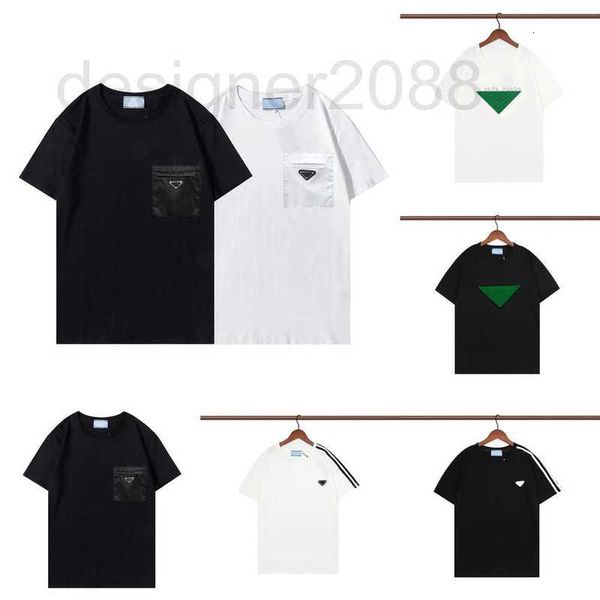 

women's t-shirt designer made in italy mens t-shirts fashion summer t shirt casual boy letters embroidery boys tees with inverted tria, White