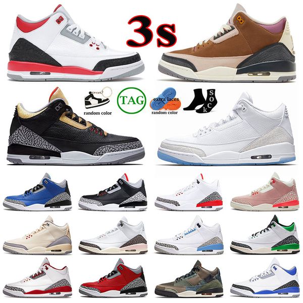 

basketball shoes 3 3s men sneakers fire red black gold cool grey pure white muslin lucky green georgetown unc shady cardinal red women train