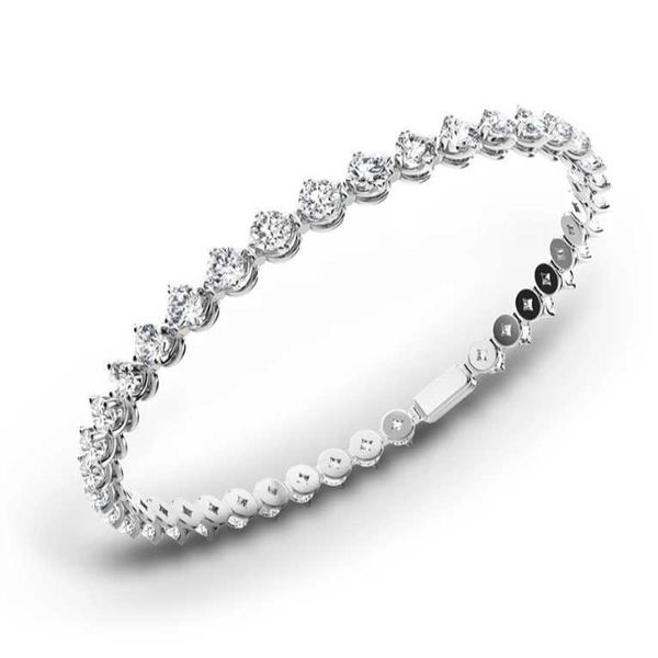 

gold plated charm tennis chain claw setting cz diamond cuban link bracelet, Silver