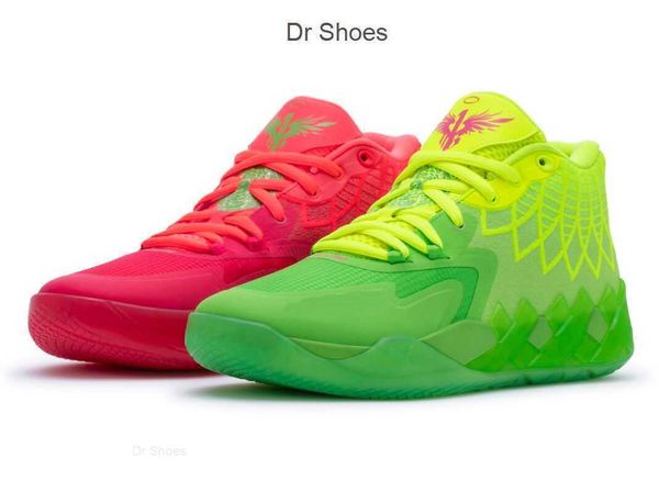 

lamelo ball mb1 rick morty kids sneakers for sale queen city black red grey sport shoe trainner sneakers hcc