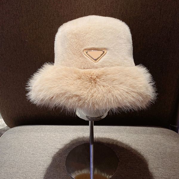

hat designer bucket hat winter warm fashion mink velvet simple style outdoor travel social party applicable beautiful, Blue;gray