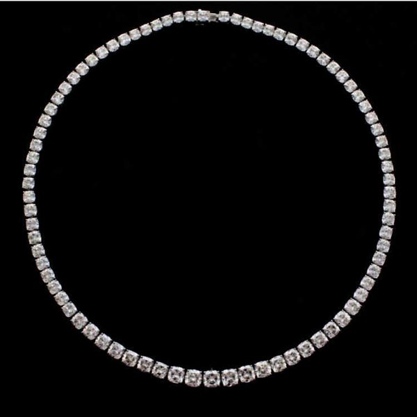 

4mm cz diamond iced tennis chain necklace hip hop gold plated, Silver