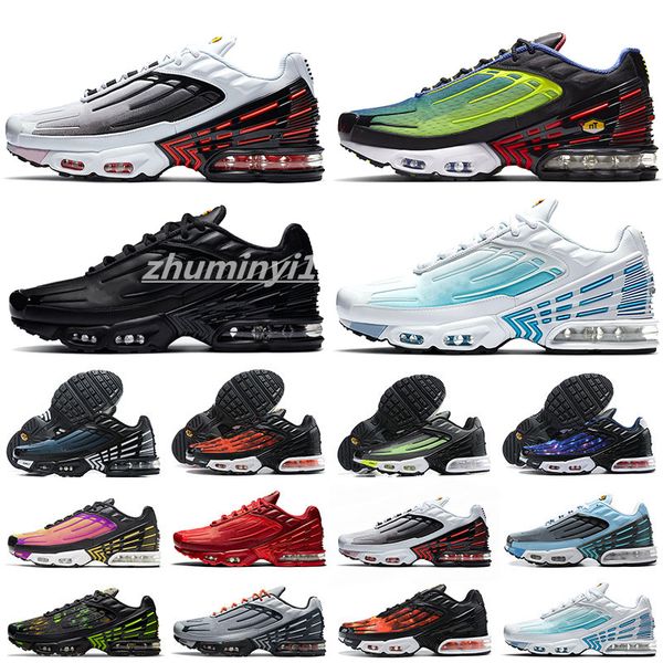 

men designer trainers women mens tn 3 plus running shoes ghost green aqua laser blue obsidian mesh triple white crater multi black iridescen, White;red