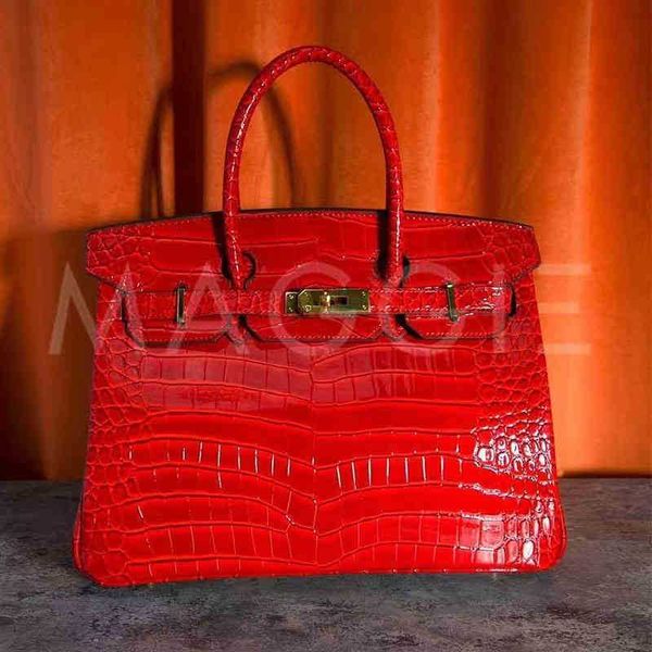 

women's handbag herme birkin genuine leather pattern fashion crocodile skin