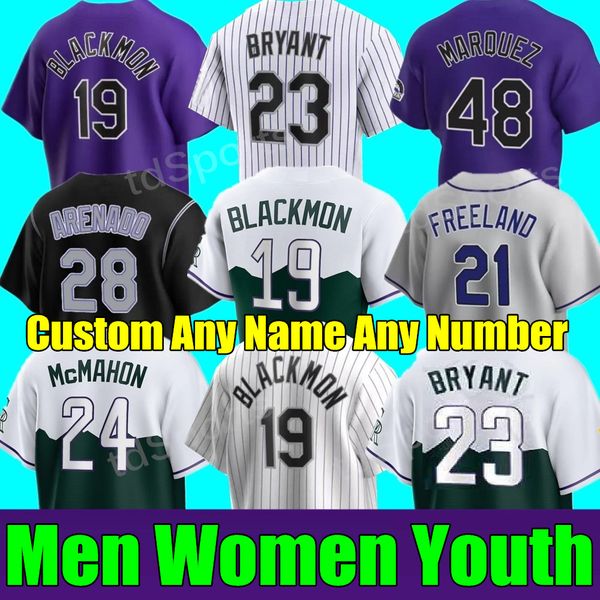 

s-4xl 2023 custom kris bryant jersey wilson randal colorado grichuk connor joe charlie blackmon todd helton larry walker jose iglesias ryan, Blue;black