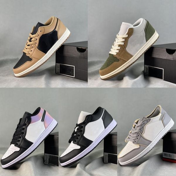 

panda 1low army greenbrown basketball shoes desert sneaker tech grey fur upper purple tie-dyeing