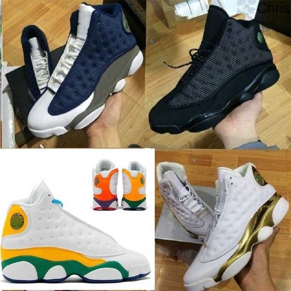 

brand basketball shoes big kids j13 jordns basketball shoes 13s og black cat 3m reflect boys sports training sneakers chaussures zapatos, Black;white