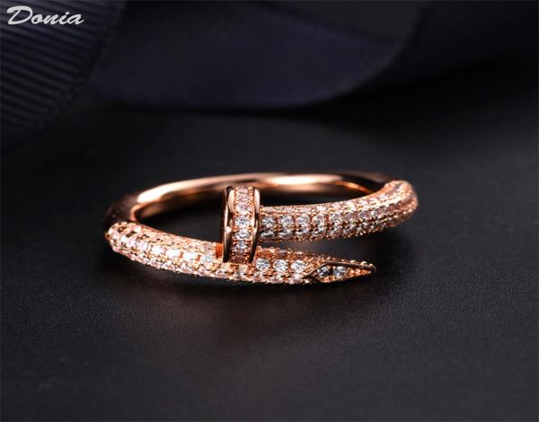 

donia jewelry luxury ring exaggerated european and american fashion nails titanium microinlaid zircon creative designer with box9021452, Silver