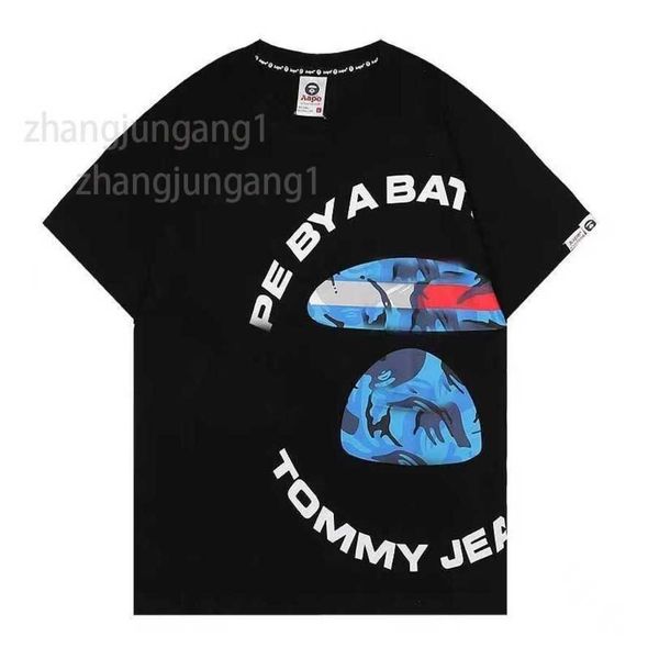 

designer luxury apes classic mens and womens t shirt hip hop shark summer breathable versatile high street trend tees 23aa, White;black