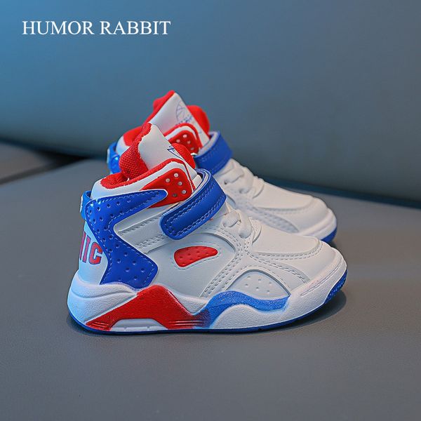 

sneakers kids fashion high for boys girls shoes breathable sports running lightweight children casual walking 230107, Black;red