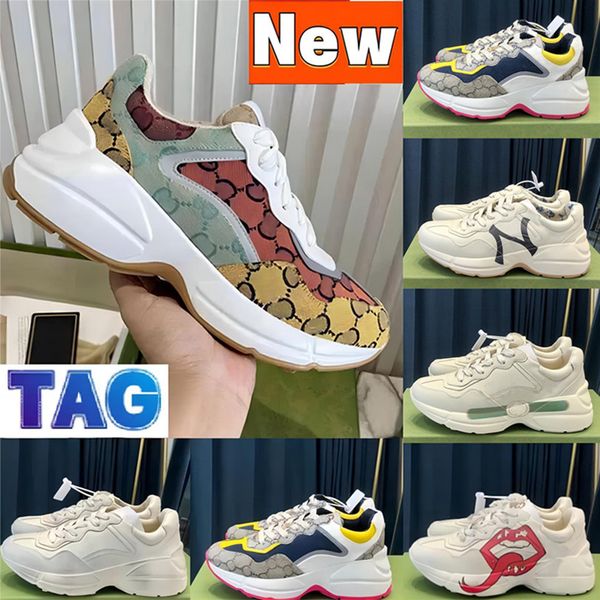 

brand-name shoes rhyton male and female designers leisure cartoon pattern multicolor pattern classic suede leather dad skateboard mouse mout, Black