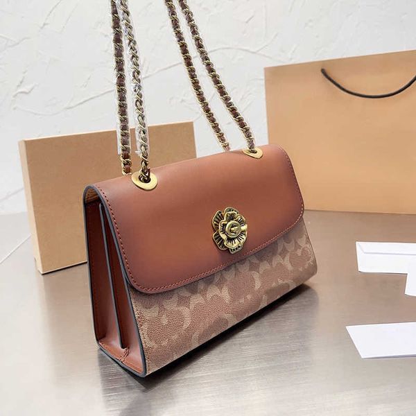 

evening bags luxurys tote designer shoulder bags leather brown handbag parker women coabag underarm crossbody purses fashion square handbags