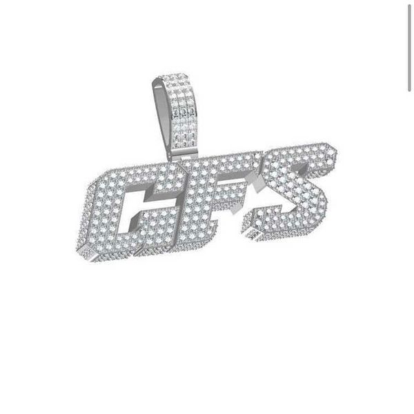 

sapecial custom made hip hop real 925 silver letter moissanite diamond pendant for mans