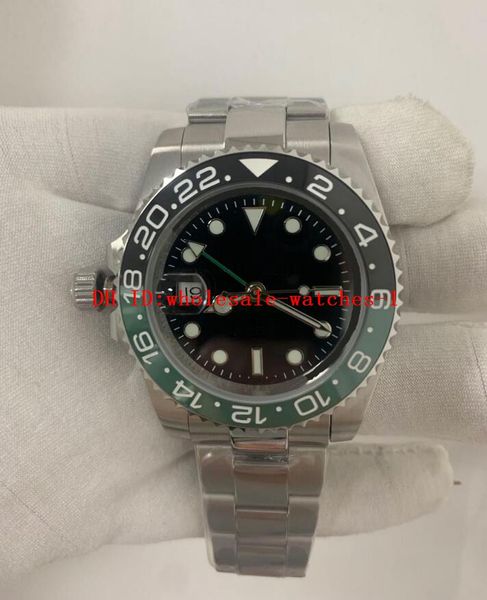 

13 style classic men's watch gmt ii 126720 40mm black dial ceramic bezel automatic mechanical movement montre de luxe full stainless st, Slivery;brown