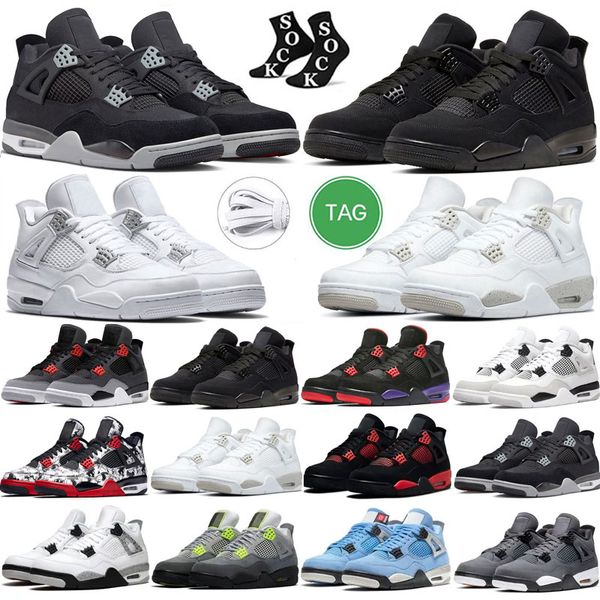 

4s jumpman 4 basketball shoes cool grey university blue midnight navy sneakers men women neon military black cat sail lightning pure money i