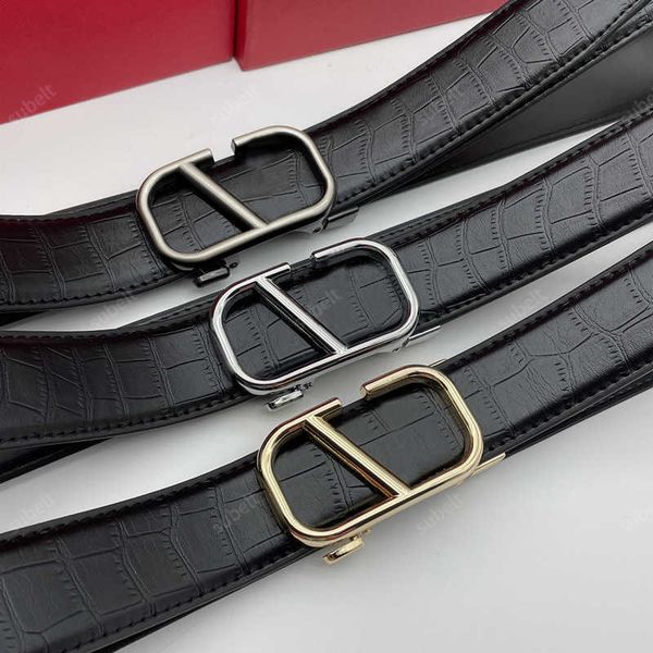 

luxury designer belt alligator print automatic buckle men belts width 3.5cm classic vintage letter buckle fashion business casual waistband, Black;brown