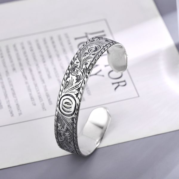 

aaa 925 silver engraved bracelets bangle armband stainless steel bracelet famous luxury tiger head designers brand jewelry women men valenti, Black