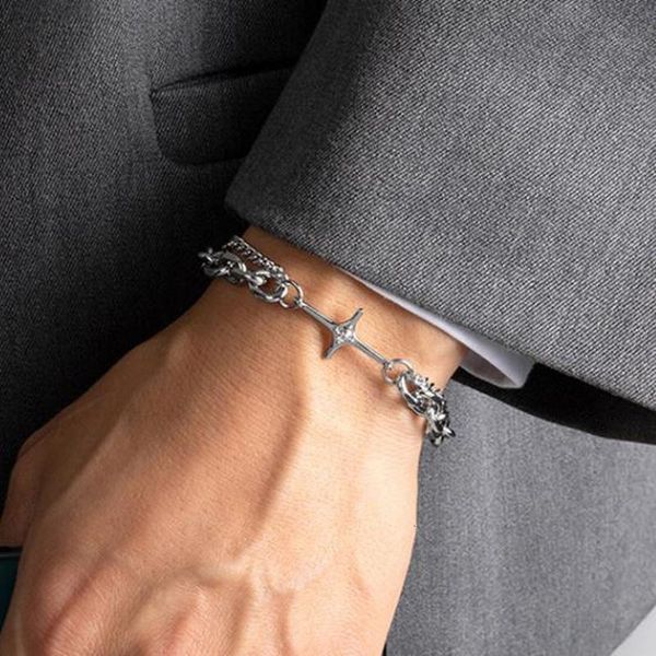 

other bracelets six pointed star bracelet punk for women hip hop y2k jewelry man trendy aesthetic multilayer bangles girls fashion 230107, Golden;silver