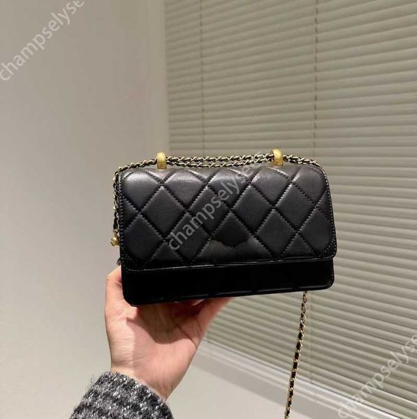 

designer bags shoulder messenger bag mini bag flap early autumn new woc sheepskin 19cm quilted solid hasp waist square women luxury handbags