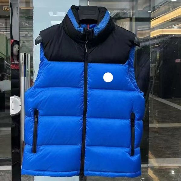 

designer men's down jacket vest classic embroidered badge winterinvisible hat warm letter print puffer vests vest s size 1/2/3/4/5, Black;white