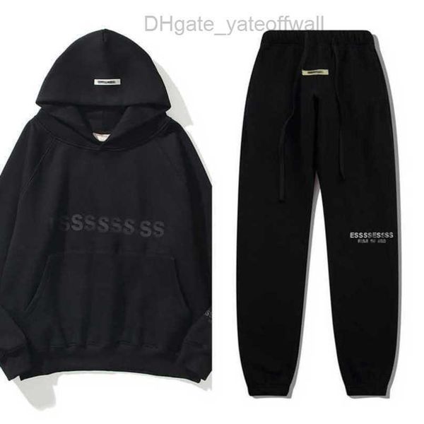 

fashion sweatshirts luxury men's essss ential tracksuits letter hoodies men women sportswear hooded pant coat sweater pullover couple, Gray