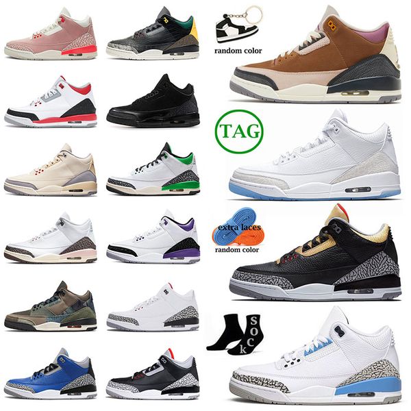 

men women 3s basketball shoes cardinal red racer blue new white cement muslin new seoul georgetown lucky green mens trainer sports sneakers